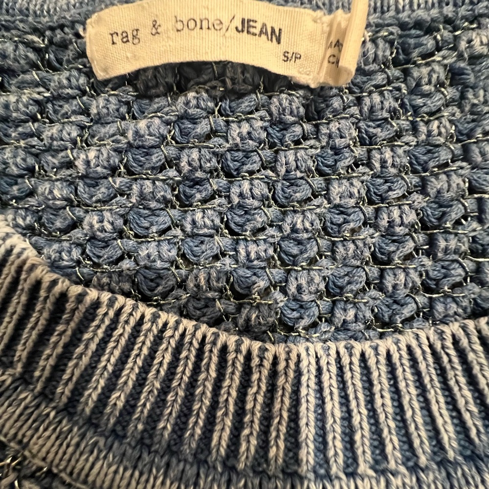 rag & bone Blue Textured Sweater